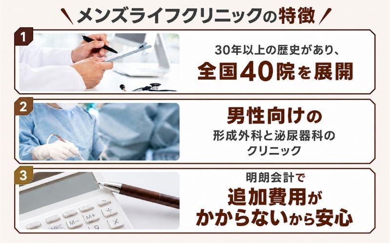 メンズライフクリニック 特徴