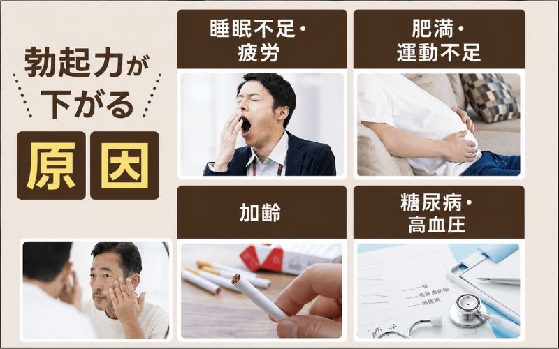 勃起力が下がる原因