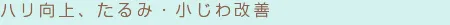 ハリ向上、たるみ・小じわ改善 ハリ向上、たるみ・小じわ改善